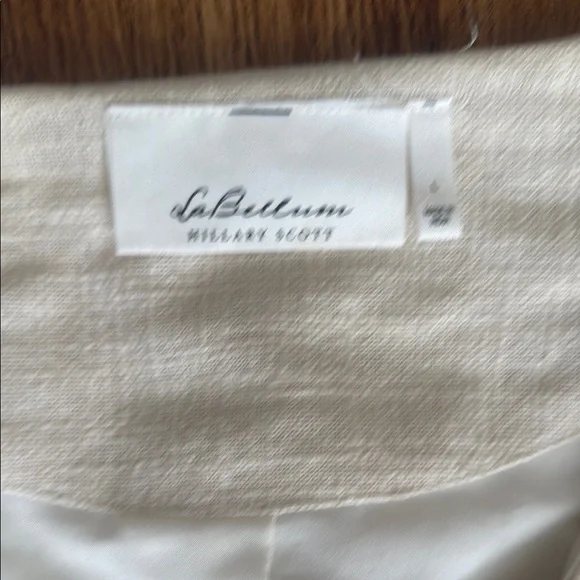 Cream Lace Blazer Open Front 3/4 Sleeves - Picture 2 of 8